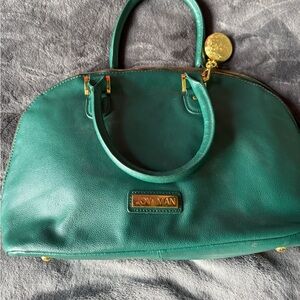 Joy & Iman Green Satchel with Gold Accents